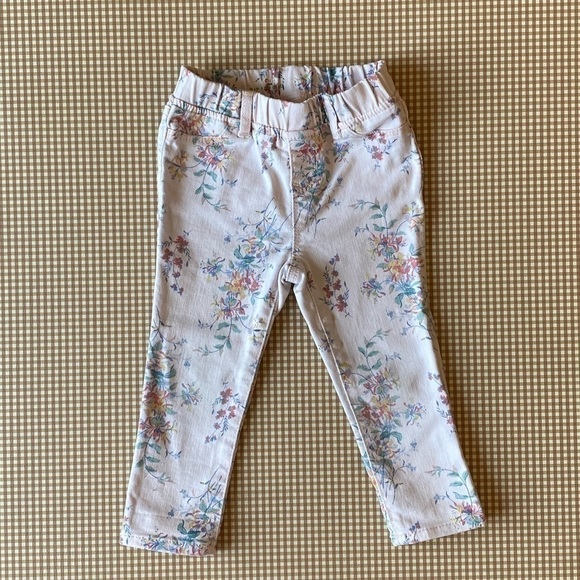 Baby Gap floral pull on legging jeans. Size 2 - Picture 1 of 10